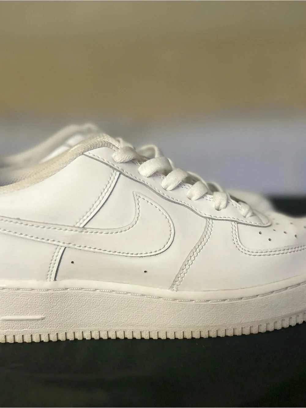 Nike White Leather AF1 Low Top Sneakers